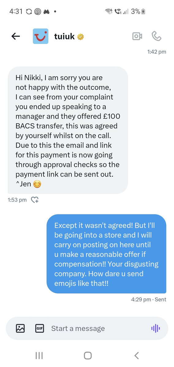 DanforthNikki's tweet photo. @TUIUK you're a disgrace!! https://t.co/g5Y2xjG110