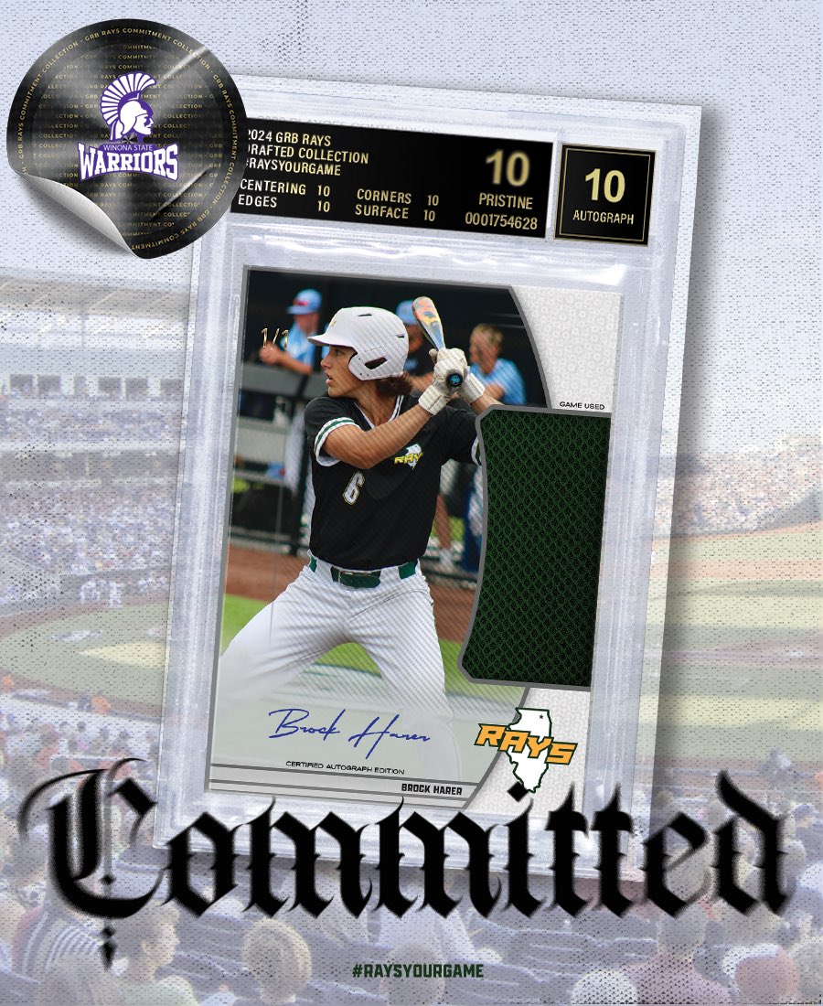 GRB Rays-Illinois (@raysillinois) on Twitter photo Congrats to Brock Harer <a href="/BrockHarer/">Brock Harer</a> on his commitment to Winona State University <a href="/WinonaStateBase/">Winona State Baseball</a>! Congrats to Brock Harer <a href="/BrockHarer/">Brock Harer</a> on his commitment to Winona State University <a href="/WinonaStateBase/">Winona State Baseball</a>!