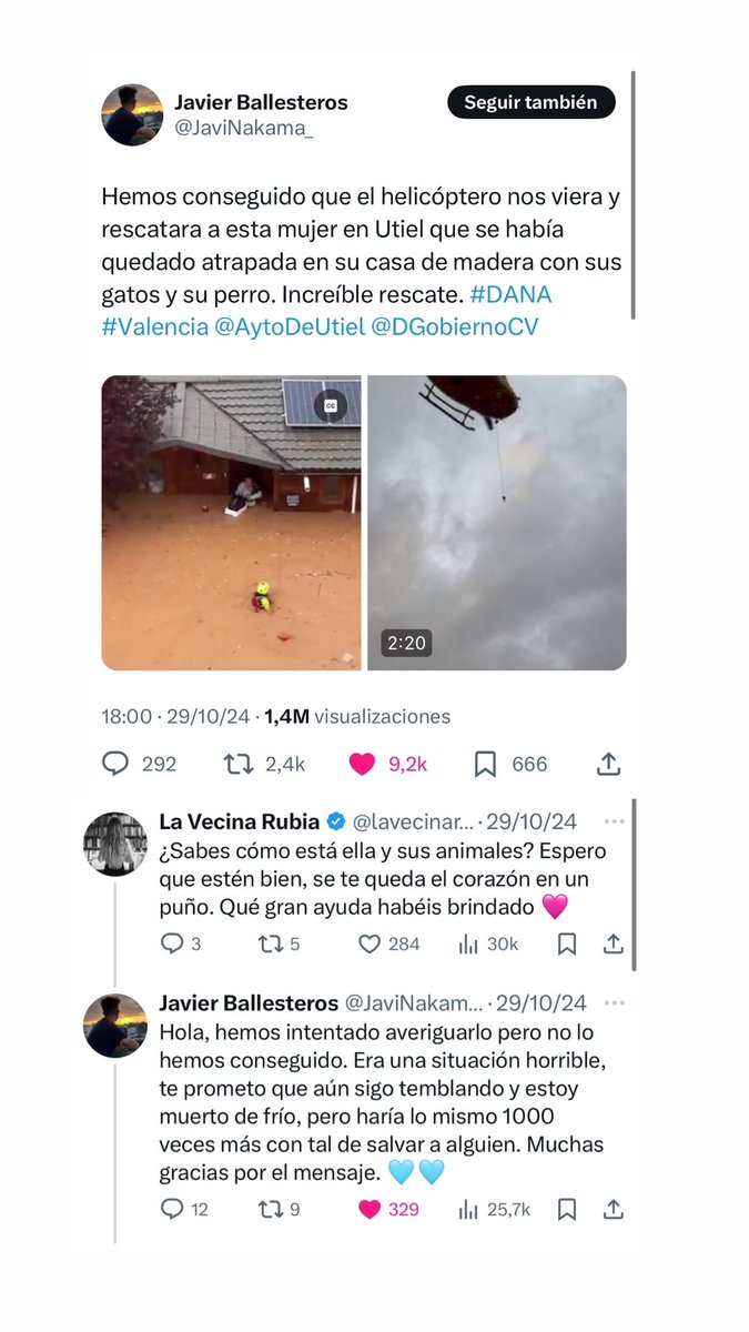 lavecinarubia's tweet image. Seguro que muchos recordamos este rescate en Utiel. 
Fijaos en la hora, las 18 h de la tarde y ya había ocurrido, lo contaba su vecino.
Por supuesto que se podían haber salvado más vidas.