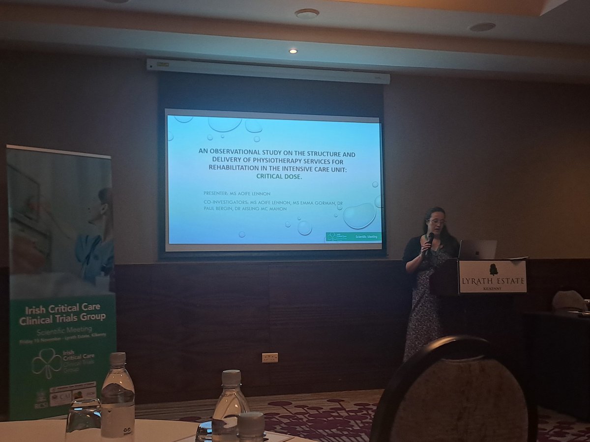 Next up, we have our colleagues from <a href="/Mater_ICU/">Mater ICU</a>, Aoife Lennon, presenting, 'An observational study on the structure and delivery of physiotherapy services for rehabilitation in the intensive Care unit : Critical DOSE. ##iccctg24