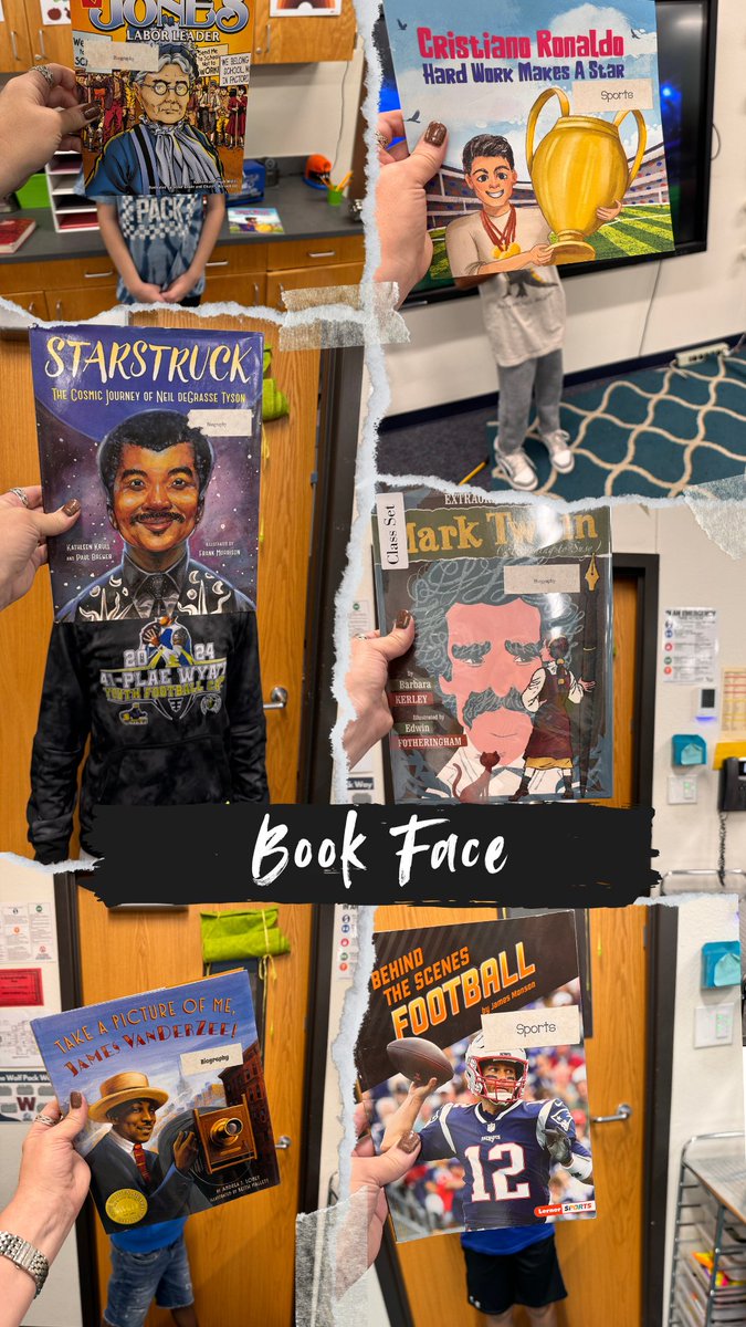 Our class had a blast bringing stories to life with #BookFace! 📚✨ Dive into the magic of matching faces and covers for #BookFaceFriday. Reading has never been this much fun! #itsaslaughterthing #wearemckinney <a href="/SlaughterES/">Slaughter Elementary</a> #FridayFeelings