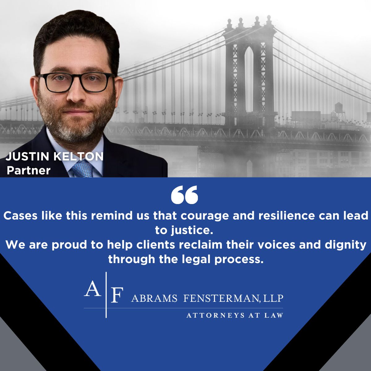 Proud to announce a courtroom victory led by Brooklyn Partner, Justin Kelton!🏆Abrams Fensterman secured $750K for a client in a workplace sexual assault case, with the NY Supreme Court awarding punitive damages for “extreme and outrageous conduct.” Info: abramslaw.com/media/news/nyc…