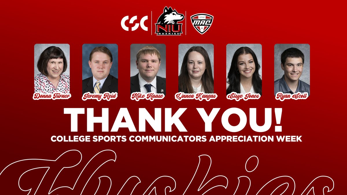On this #WearRedFriday we take this time to recognize our talented <a href="/CollSportsComm/">College Sports Communicators</a> professionals here at NIU.

Today, we simply thank YOU.

Tap the ❤️ to show some appreciation for the folks that help drive and advance the brand

#GoHuskies | #CelebrateCSC