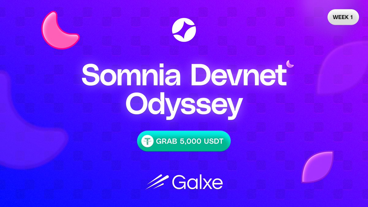 Somnia - a Fully Onchain World (@somnia_network) on Twitter photo Join the Somnia Devnet Odyssey on <a href="/Galxe/">Galxe</a>, explore our tech, and compete for a share of $5,000 USDT! 💸
Start your journey 👉 app.galxe.com/quest/somnia/G…
Somnia’s on-chain world is here with the launch of the Somnia Devnet! Experience real-time, mass-consumer blockchain tech with Join the Somnia Devnet Odyssey on <a href="/Galxe/">Galxe</a>, explore our tech, and compete for a share of $5,000 USDT! 💸
Start your journey 👉 app.galxe.com/quest/somnia/G…
Somnia’s on-chain world is here with the launch of the Somnia Devnet! Experience real-time, mass-consumer blockchain tech with