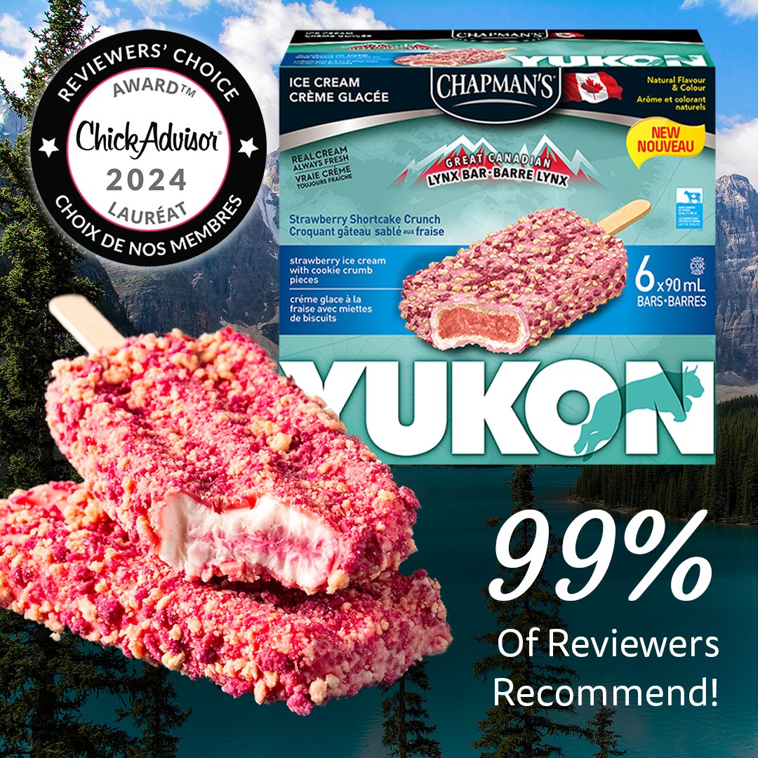 Chapman's Ice Cream (@chapmans_canada) on Twitter photo Meet <a href="/ChickAdvisor/">ChickAdvisor</a> 's #1 Reviewers’ Choice for 2024 – Our Yukon Strawberry Shortcake Crunch Ice Cream Bar! 🍓
#icecream #Canada Meet <a href="/ChickAdvisor/">ChickAdvisor</a> 's #1 Reviewers’ Choice for 2024 – Our Yukon Strawberry Shortcake Crunch Ice Cream Bar! 🍓
#icecream #Canada