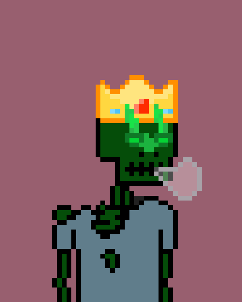 _PixelSkeletons's tweet photo. 💀👑This royal being wears a golden prince's crown, a symbol of his royalty in forgotten lands.
It expels an enigmatic vapor that hides secrets from a distant kingdom.✨
#NFT #NFTcollectibles #NFTGiveaway #NFTCommunity #NFTartists #nftcollectors #NFTcollection #NFTs #CryptoArte https://t.co/BUDQYYbkyN