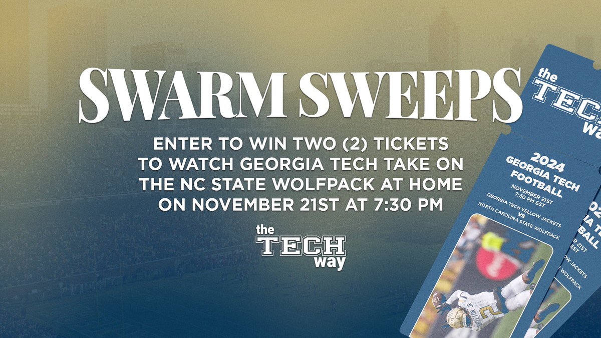 Hey Georgia Tech fans dont forget to enter into the Swarm Sweeps Sweepstake to win some cool prizes!  spotfund.com/story/893b3d0b…