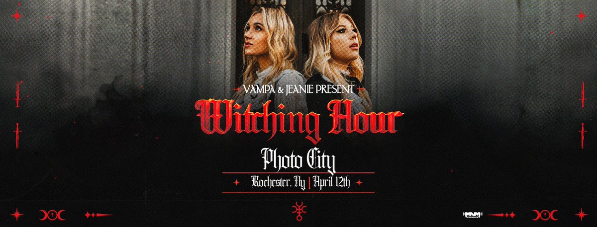 Just in 🔮 <a href="/VAMPAOfficial/">VAMPA 🦇🏰🥀</a> + <a href="/jeaniesounds/">JEANIE</a> Witching Hour Tour hits Rochester Sat April 12th! ☽⛥☾

On sale now mnmpresents.com