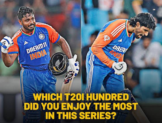 आप लोगों को#INDvSA के मैच में किसका शतक अच्छा लगा?😊 

#SanjuSamson 
#abhisheksharma 
#tilakvarma 
#deprem 
#DevDeepawali 
#ViratKohli 
#BigBoss18 
#BB18 
#hardik