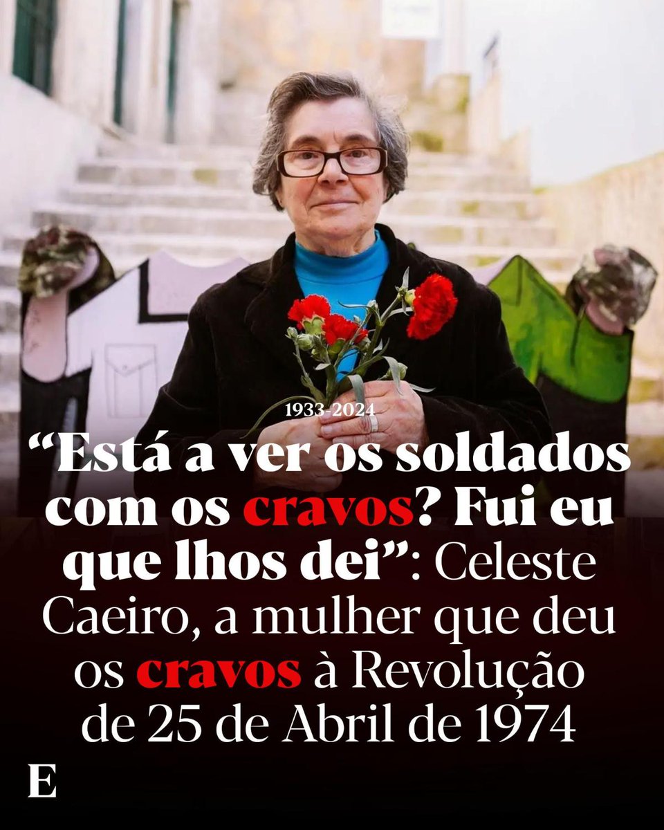 🌹 Aos 91 anos, morreu a mulher que entregou os cravos vermelhos aos militares na Revolução do 25 de Abril. Qual é a história de Celeste Caeiro?

👉 Recorde-a aqui: expresso.pt/sociedade/2018…