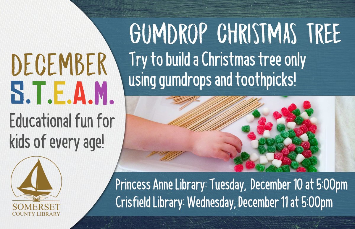SomersetCounty1's tweet photo. 💥 Engineer a festive tree! For all school aged children. ⚙️ #stem #librarystem https://t.co/epytw53Qld