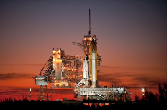 The space shuttle Atlantis is seen on launch pad 39a of the NASA Kennedy Space Center shortly after the rotating service structure was rolled back, Sunday, Nov. 15, 2009. Credit: NASA/Bill Ingalls