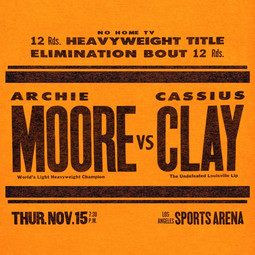 MuhammadAli's tweet photo. On this very day in 1962, Muhammad Ali faced Archie Moore, his former coach, in the ring. Ali won by TKO in the fourth round.

#MuhammadAli #Icon #ArchieMoore #TKO #BoxingHistory #RingLegend #HistoricWin https://t.co/oFsD9ccCTh