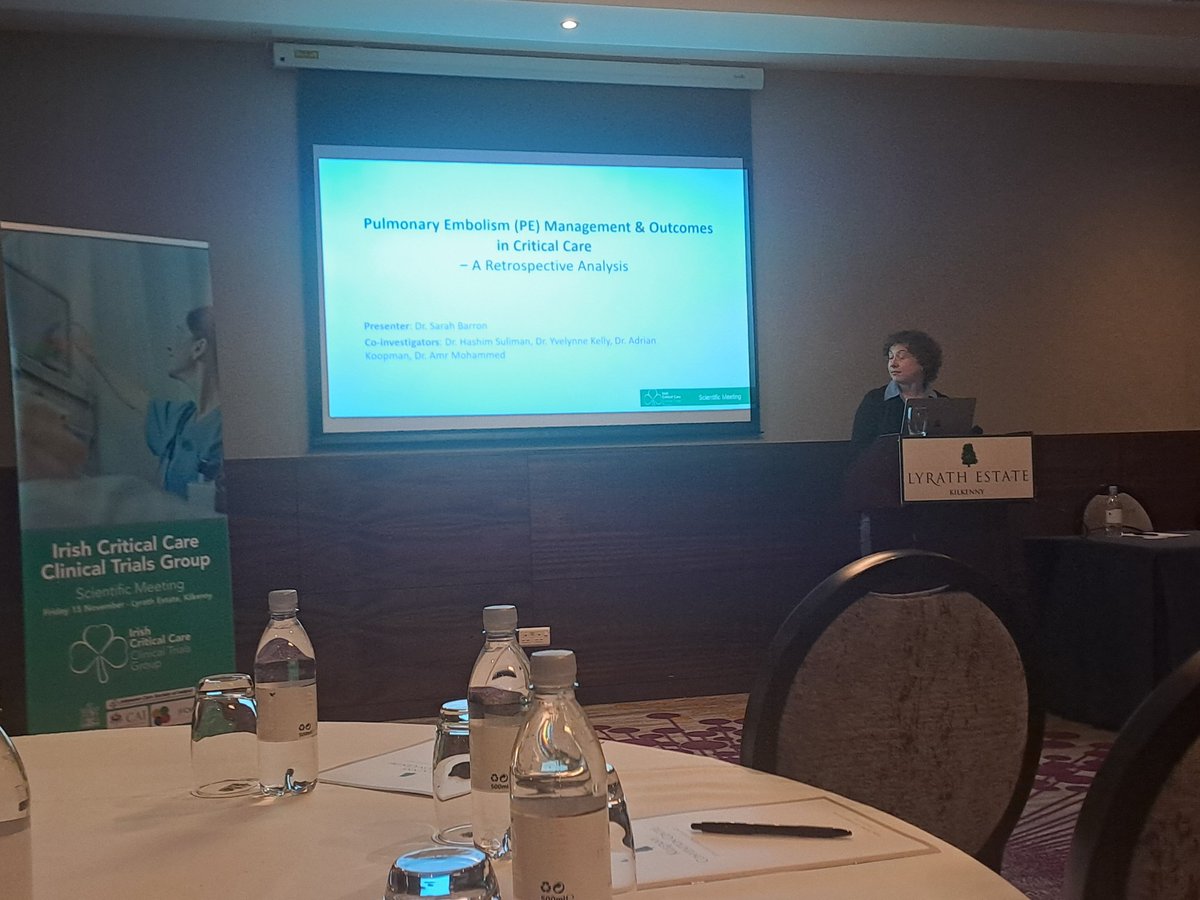 Irish Critical Care Clinical Trials Group (@ccctg_ire) on Twitter photo Great to have Dr Sarah Barron from <a href="/ICUTallaght/">@ICUTallaght University Hospital</a> presenting 'Outcomes of Pulmonary Embolisim in Intensive Care: An in-dept review #iccctg24 Great to have Dr Sarah Barron from <a href="/ICUTallaght/">@ICUTallaght University Hospital</a> presenting 'Outcomes of Pulmonary Embolisim in Intensive Care: An in-dept review #iccctg24