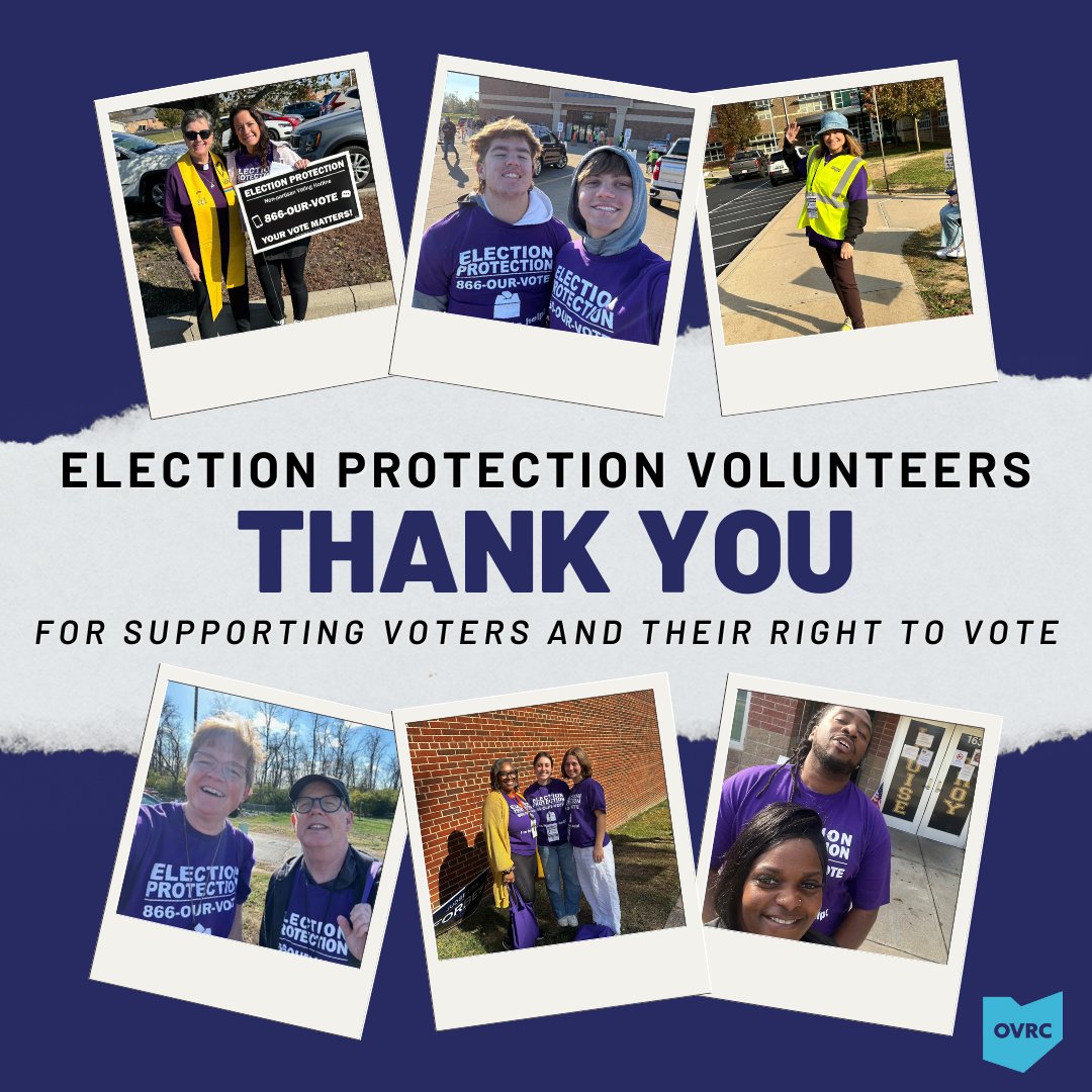 We wanted to send a heartfelt “THANK YOU!” to all of our Election Protection volunteers for all the time, effort, and care they put into Ohio's EP program this election. They helped voters and stood as a fundamental reminder of what it looks like to support the right to vote ❤️