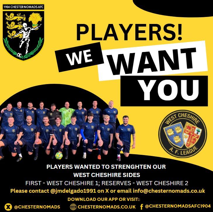 We're looking to add players to league sides - if you want to join a great club playing in West Cheshire 1 &amp; 2 then please get in touch