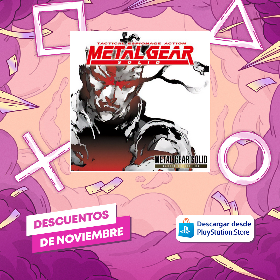 KONAMI_ES's tweet photo. Nueva misión: Conseguir los títulos de #MetalGearSolid rebajados en las ofertas de @PlayStationES 🎮

MGS Master Collection Version -20%
MGS MASTER COLLECTION Vol. 1 -20%
MGS V: The Definitive Edition -40%

¡Tenéis hasta el 22 de noviembre!

https://t.co/SQjws5sSVE https://t.co/kC1FCpQivn