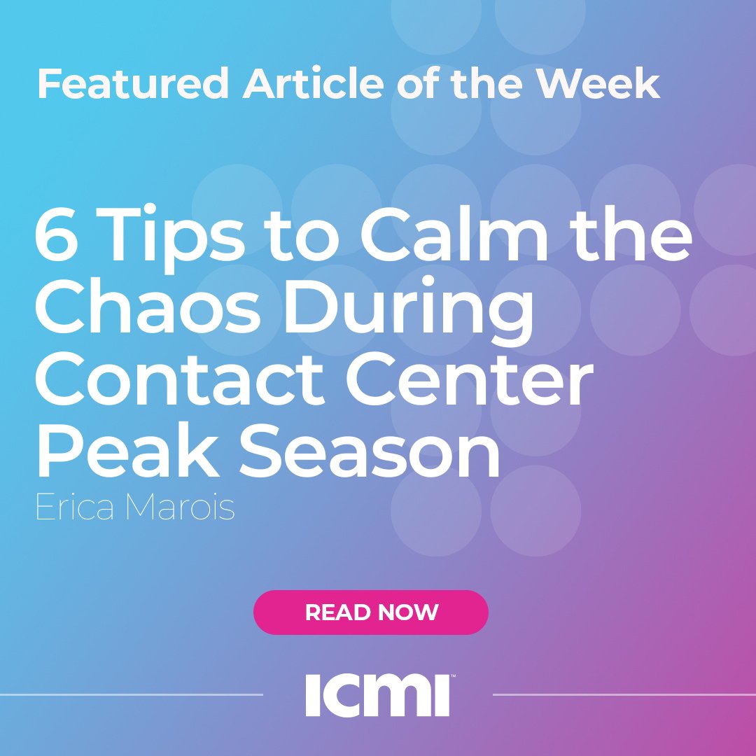 Peak season is here, and contact centers are feeling the pressure! Discover expert strategies for tackling the busiest months, from conversations about workload to innovative staffing solutions. Let’s survive (and thrive!) together! 💼 
bit.ly/4foMQXK 
#ICMI