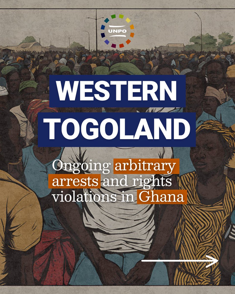 UNPOintl's tweet photo. Despite global recommendations, the rights of #WesternTogoland advocates remain under threat.

Leaders like George Nyakpo have endured arbitrary detention, and activists continue to face persecution for advocating self-determination 
#Justice #RightsViolations #SelfDetermination https://t.co/iz1OrQKoUG