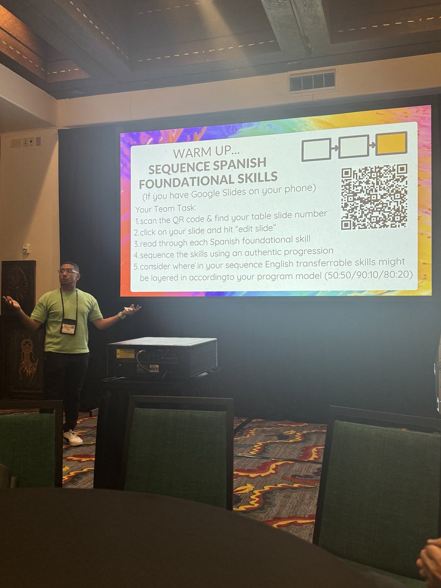 ameliadgvl's tweet photo. #LaCosecha2024 @mariopalma4 and #HighlinePublicSchools present to a full room on a Holistic Aproach to Bilingual Foundational Skills Instruction. 

Scope and sequences used in bilingual settings ARE NOT the same as the ones used in monolingual settings!!

#KnowBetter #DoBetter https://t.co/9arGXsfosK