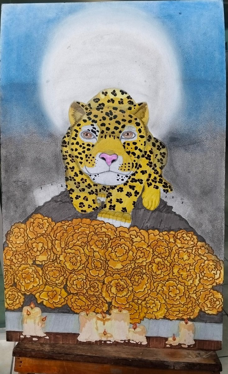 NOCTURFOX10's tweet photo. Un dibujo que realize en clases 🐆🏵️🕯️ https://t.co/Sb0u9WMyTE
