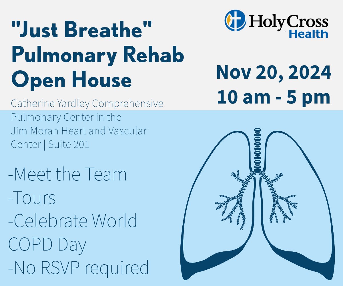 Join us for World #COPD Day and learn more about this disease affecting more than 11 million Americans who have been diagnosed -- and the legions living with undiagnosed COPD. holy-cross.com/lungs