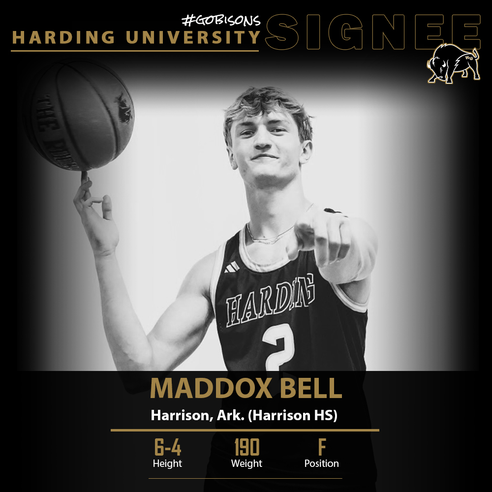 .<a href="/Harding_MBB/">Harding Men's Basketball</a> signed Maddox Bell (6-4, 190, F) from Harrison, Ark. (Harrison HS)

Bio: hardingsports.com/sports/mens-ba…

#GoBisons