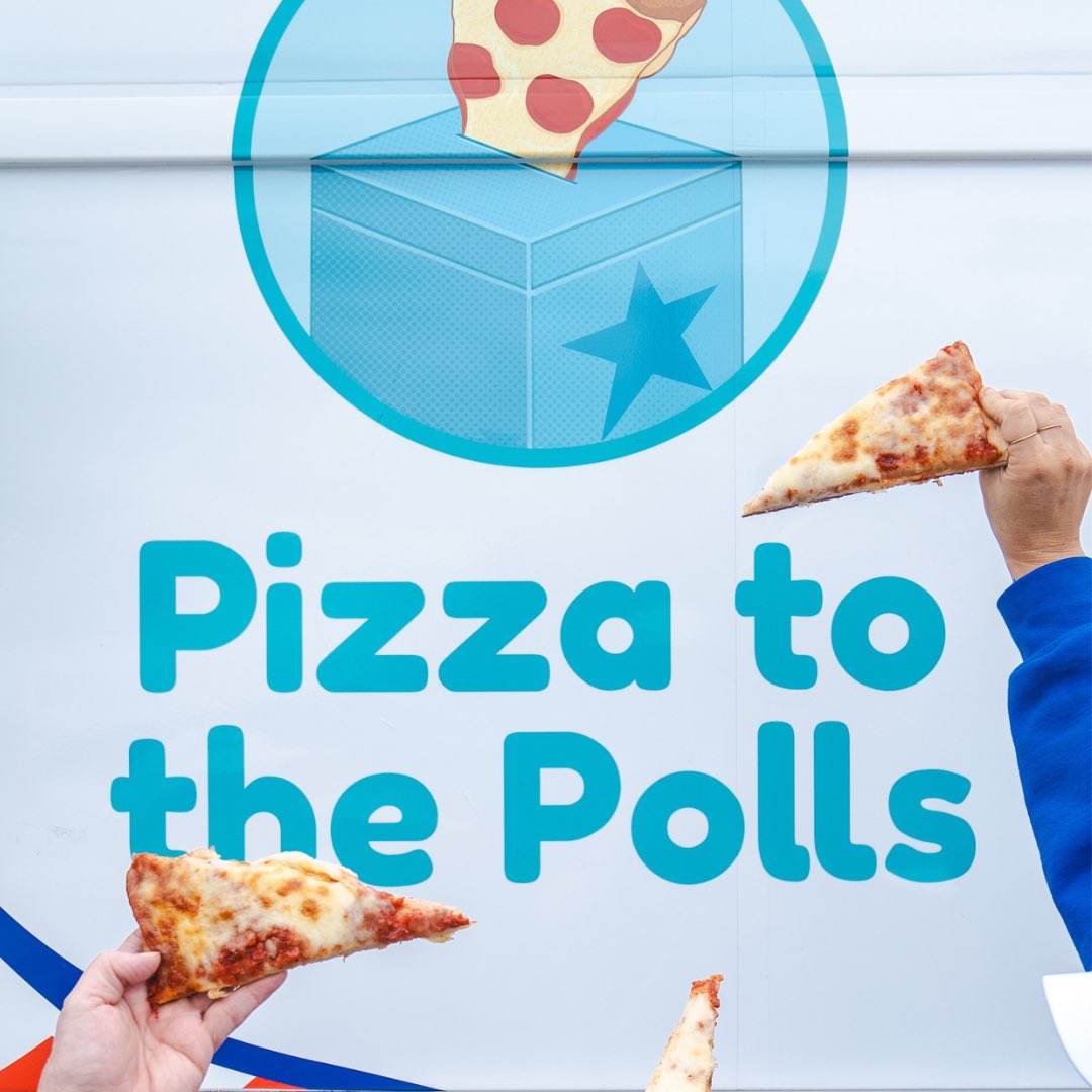 PizzaToThePolls's tweet image. As we reflect on this #election season, our hearts are full. 💛 Together, we served:
🍕 20k+ pizzas
🍿 400k+ snacks
📍 31 food truck days in 6 cities
Food has the power to unite, uplift, and energize. Thank you for letting us bring a little joy to the civic experience.…