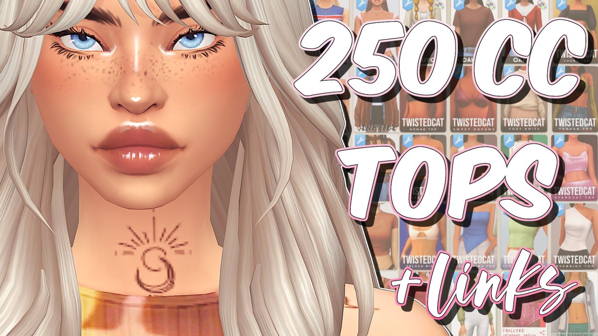 ⭐️ N E W V I D E O ⭐️ MAXIS MATCH FEMALE TOPS COLLECTION (Update Part 1) 🌺 | 300 CC Items + Links | the sims 4

▶️youtu.be/iUgGm-vrtXg