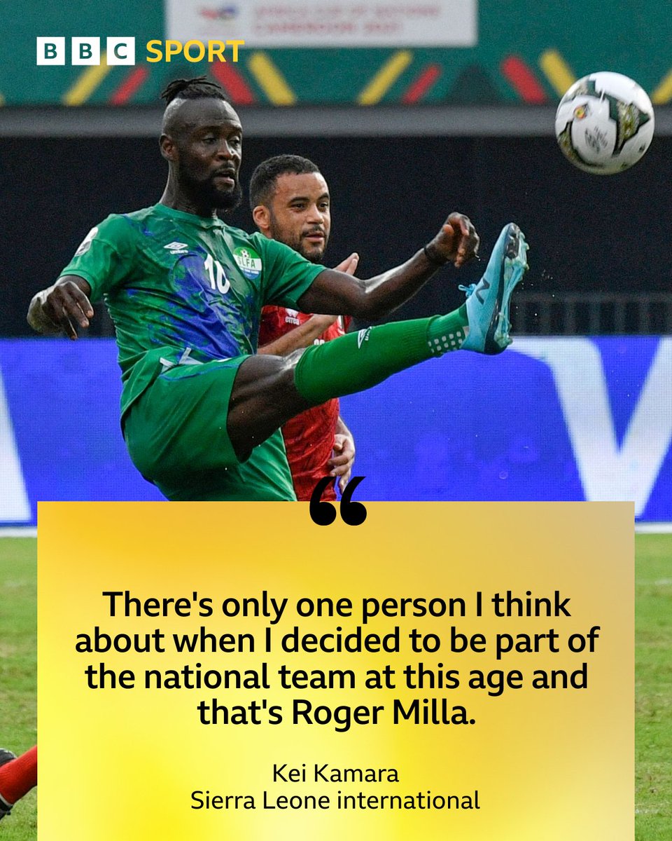 BBC World Service Sport (@bbcwssport) on Twitter photo MLS star <a href="/keikamara/">KEI KAMARA</a> wants to emulate Africa football legend Roger Milla and play at a World Cup in his 40s. π
He tells <a href="/JohnBennettBBC/">John Bennett</a> why he's come out of international retirement to be part of the Sierra Leone πΈπ± squad again π§ bbc.co.uk/sounds/play/p0β¦
#BBCFootball MLS star <a href="/keikamara/">KEI KAMARA</a> wants to emulate Africa football legend Roger Milla and play at a World Cup in his 40s. π
He tells <a href="/JohnBennettBBC/">John Bennett</a> why he's come out of international retirement to be part of the Sierra Leone πΈπ± squad again π§ bbc.co.uk/sounds/play/p0β¦
#BBCFootball