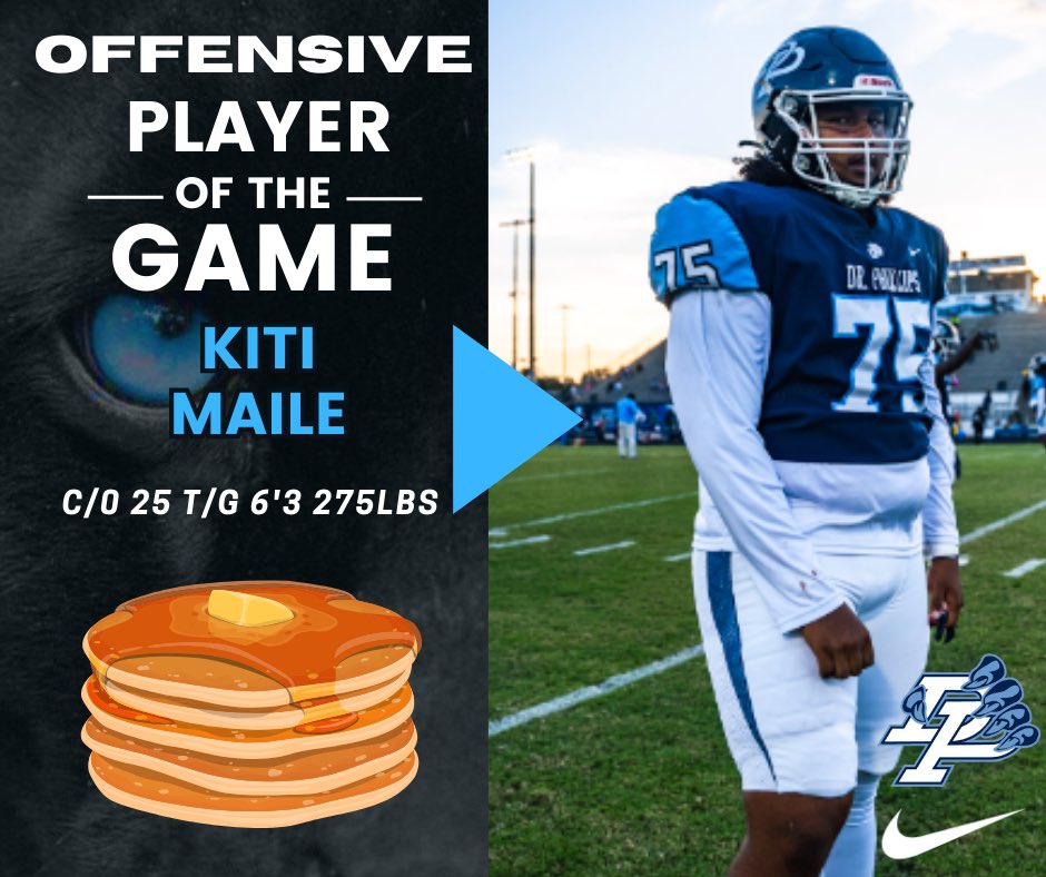 🚨OFFENSIVE🚨
PLAYER of the GAME
OL <a href="/Kiti_Maile/">Kiti Maile</a> was the offensive player of the game against East Ridge High School‼️