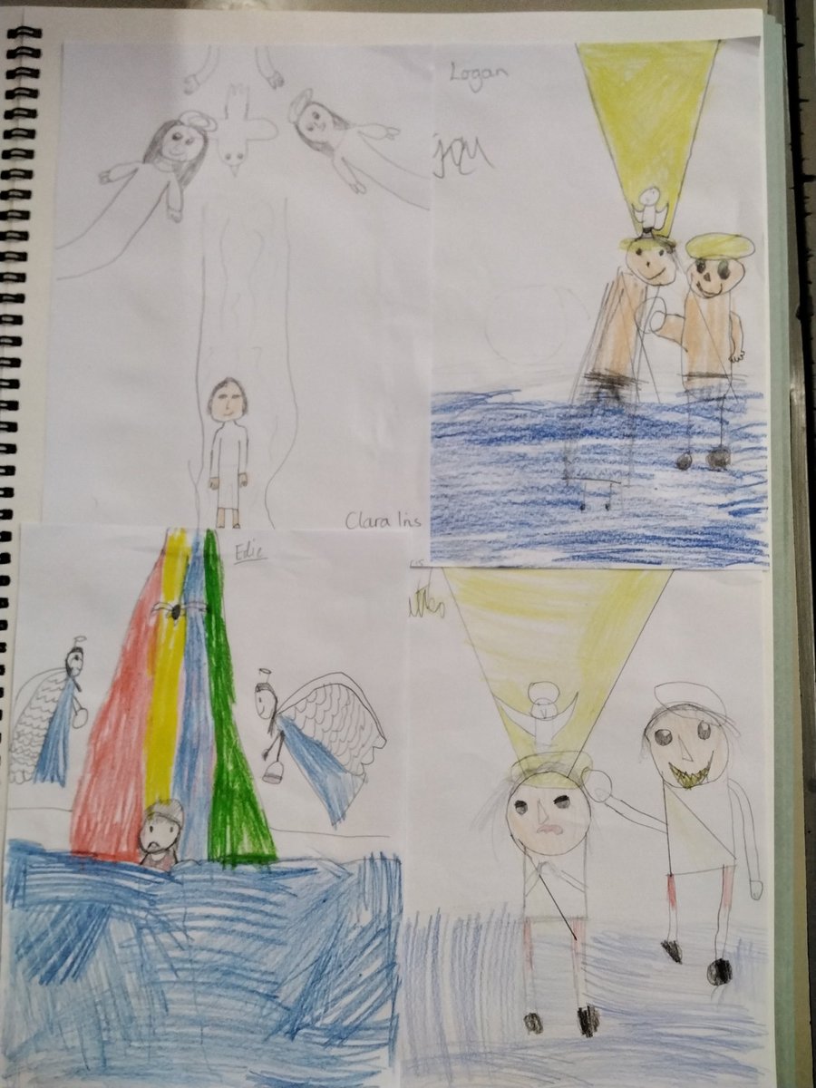 scargill_school's tweet image. Wow, what wonderful artwork depicting Jesus' baptism from Lions in R&amp;amp;W this afternoon. #understandingChristianity