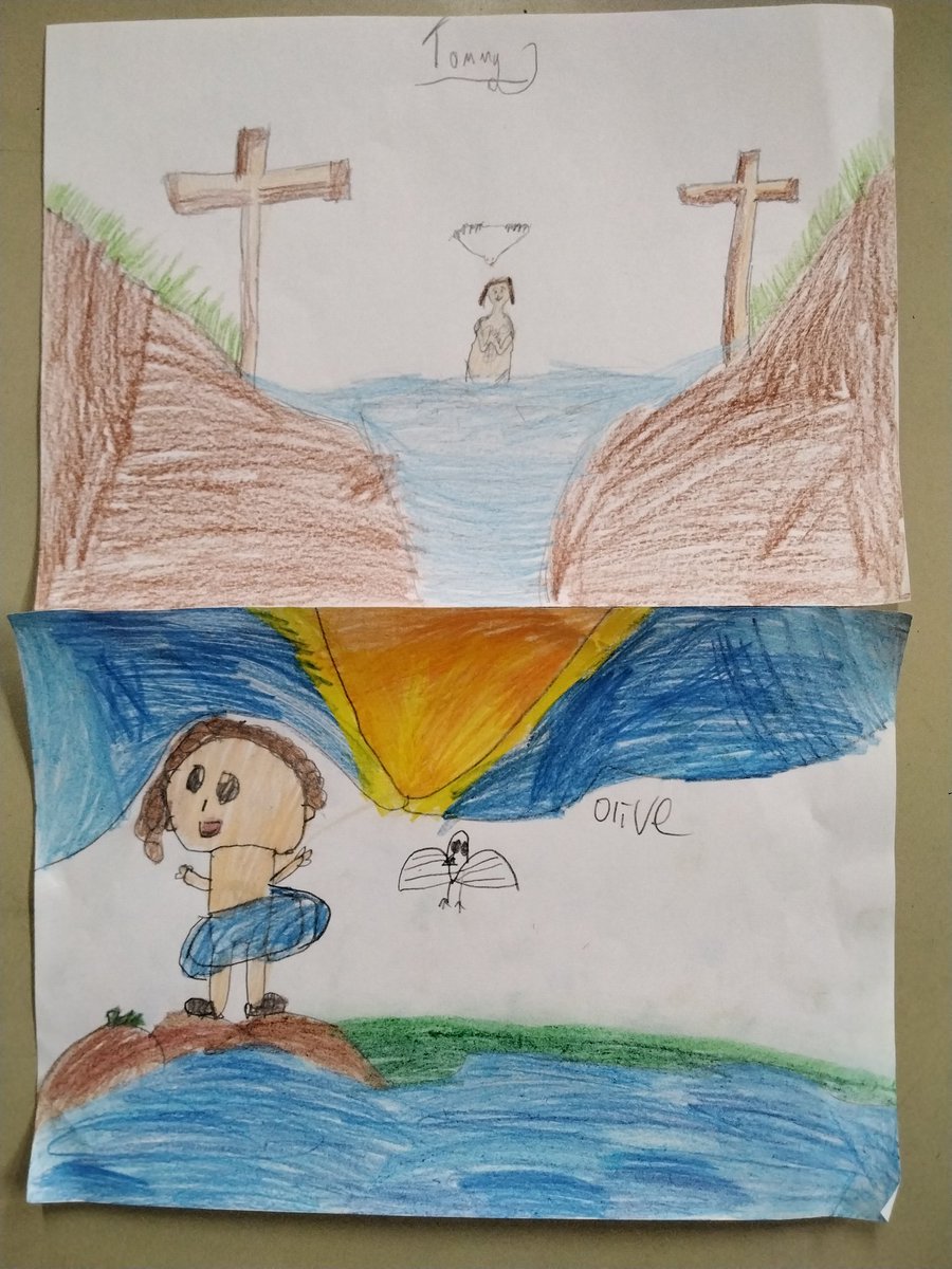 scargill_school's tweet image. Wow, what wonderful artwork depicting Jesus' baptism from Lions in R&amp;amp;W this afternoon. #understandingChristianity