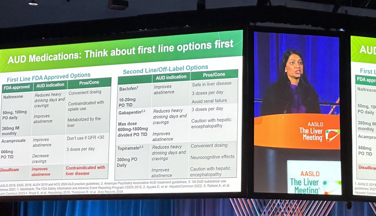 Patty Pringle Bloom, M.D. (@bloompringle) on Twitter photo Dr <a href="/ponnivp/">Ponni Perumalswami</a> Perumalswami delivering a masterclass on alcohol related liver disease
We are hepatologists, but we CAN and SHOULD be prescribing medication to treat alcohol use disorder
Naltrexone, NNT = 7! Hard to beat. Dr <a href="/ponnivp/">Ponni Perumalswami</a> Perumalswami delivering a masterclass on alcohol related liver disease
We are hepatologists, but we CAN and SHOULD be prescribing medication to treat alcohol use disorder
Naltrexone, NNT = 7! Hard to beat.
