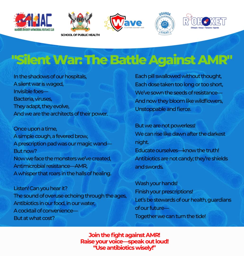 Imagine living in a world where strep throat is untreatable, where a simple cut or blister could turn life-threatening. That’s the reality we face if our antibiotics lose their ability to combat bacterial infections. Let's take action.
#NationalAMRContest24 
#UGYouthAgainstAMR