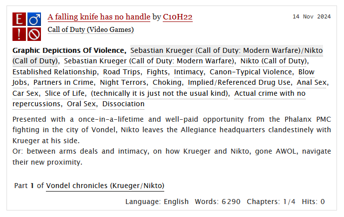 KruegerNikto's tweet photo. Here goes! First chapter of my new Krueger/Nikto fic is up and the following ones will come during the next weeks one by one 😌 Mind the tags! https://t.co/YzFRjMHNT1 https://t.co/aXPDne3d7J