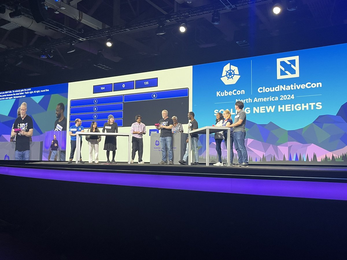 Kubernetes Family Feud was hilarious and educational. <a href="/thockin/">Tim Hockin (thockin.yaml)</a> you missed your calling as a game show host! #KubeCon