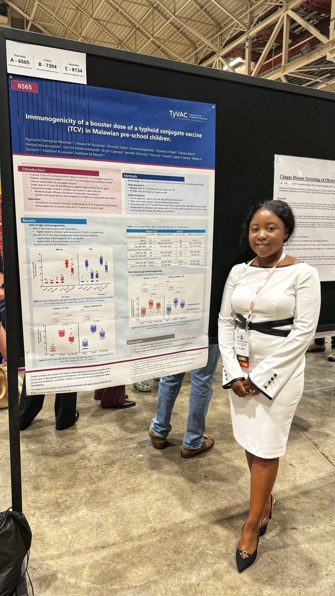 NginacheVN's tweet image. On day 2 at @ASTMH I got to share our data on one and two dose, as well as booster dose typhoid conjugate vaccine immunogenicity from Malawi. It was a great discussion.
#TakeOnTyphoid #TropMed24 @PriyaDPatel5 @OswardNyirenda @ttmalawi