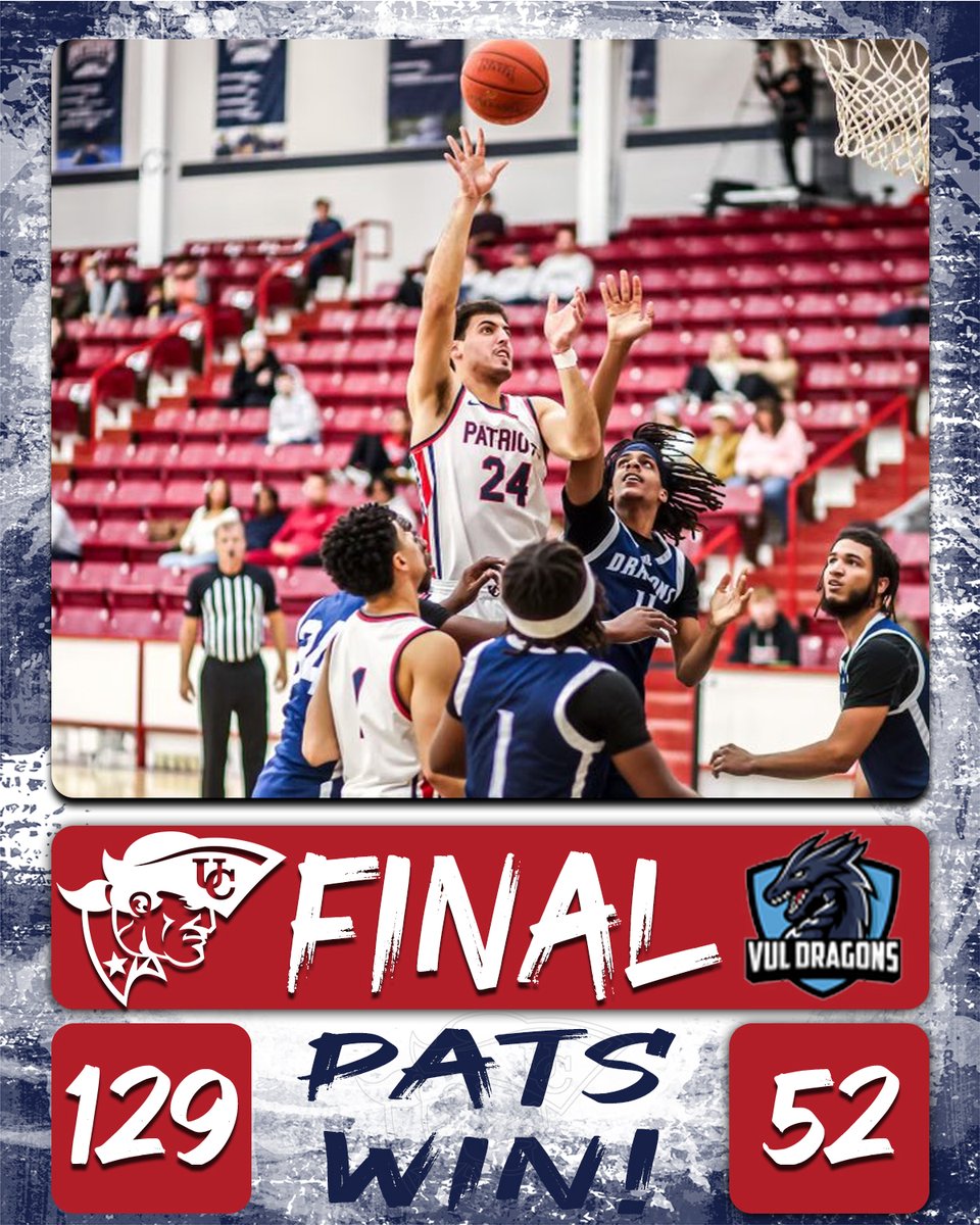 Pats dominate the Dragons moving to 7-0 on the year!! 

Davidson: 24 pts, 9 reb
Johnson: 23 pts, 7 ast, 6 reb
Williams: 15 pts, 6 reb

#OneBigTeam