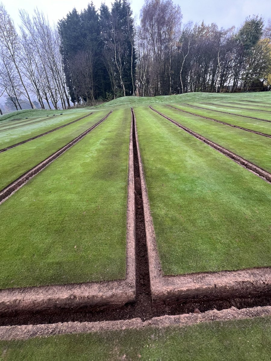 Busy week with the trench work finished on Tuesday,  big thanks to <a href="/ConsensusLtd/">Consensus Leisure</a>. Then on with piping &amp; stoning the 10th, 17th and 12th. Also, fairway, tees and greens cut, aswell as applying a rocastem mix spray. Greens are recovering okay after the disease outbreak last week⛳️
