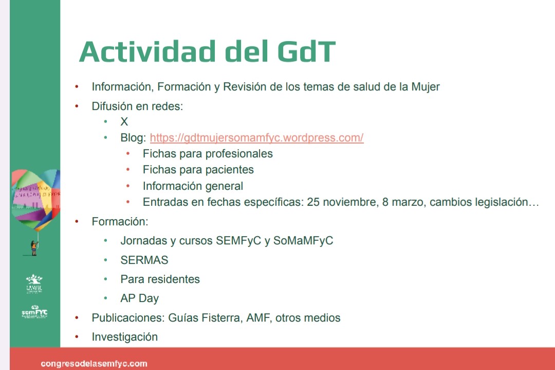 Presentación del Impacto de la inclusión de grupo "millenial" en el Gdt Atención a la Mujer: Desde el 2005 hasta hoy ha ido creciendo el Gdt y seguimos formándonos, difundiendo e investigando sobre los distintos aspectos de la salud de la #mujer
#BCNsemFYC