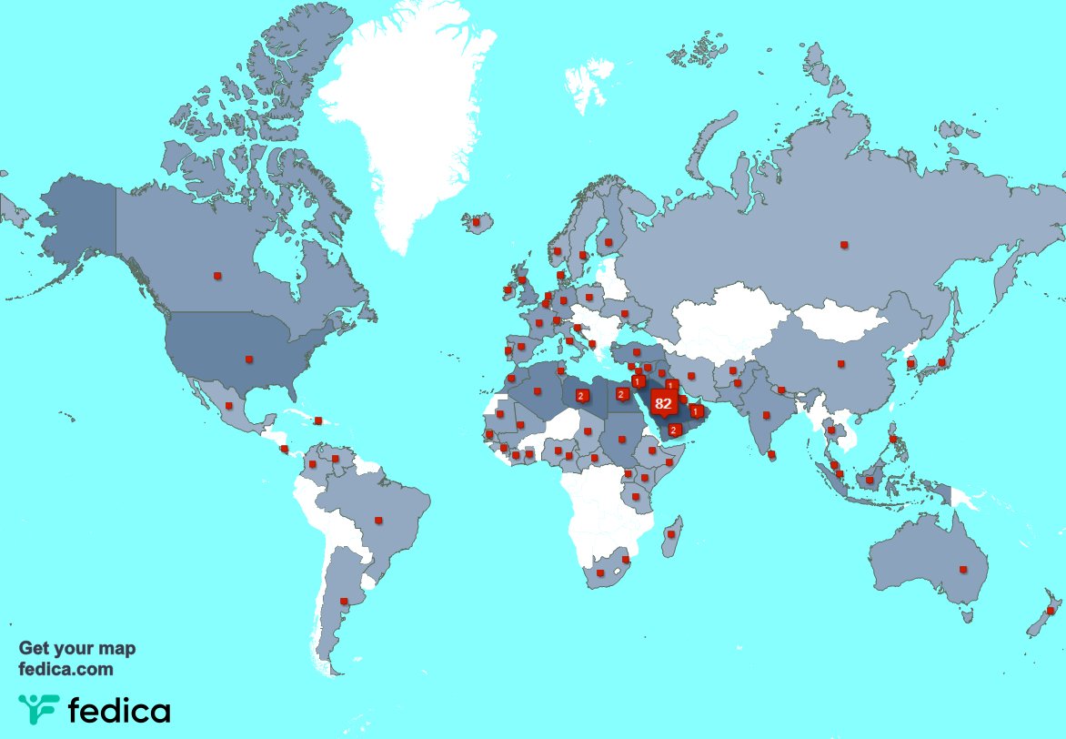 شكر خاص للمتابعين ال4 الجدد من الهند, وبلدان أخرى  خلال الأسبوع الماضي. fedica.com/!Y0useef_