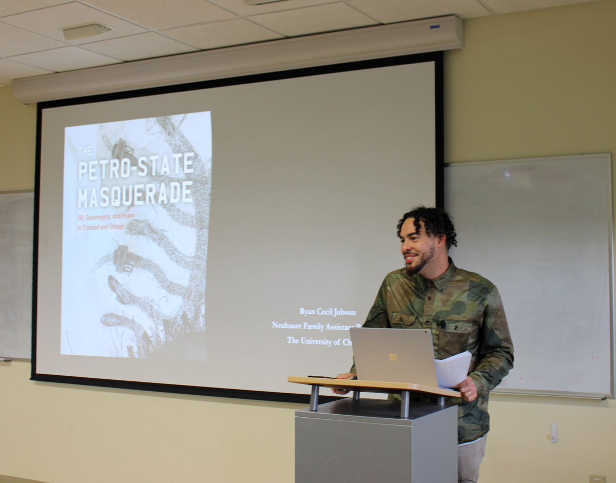 It was a pleasure to host Dr. <a href="/RyanCecilJobson/">Ryan Cecil Jobson</a> this week. Dr. Jobson presented on his new book, Petro-State Masquerade, which elucidates the masquerades of the state and ordinary people in Trinidad and Tobago through through historical ethnographic analysis.