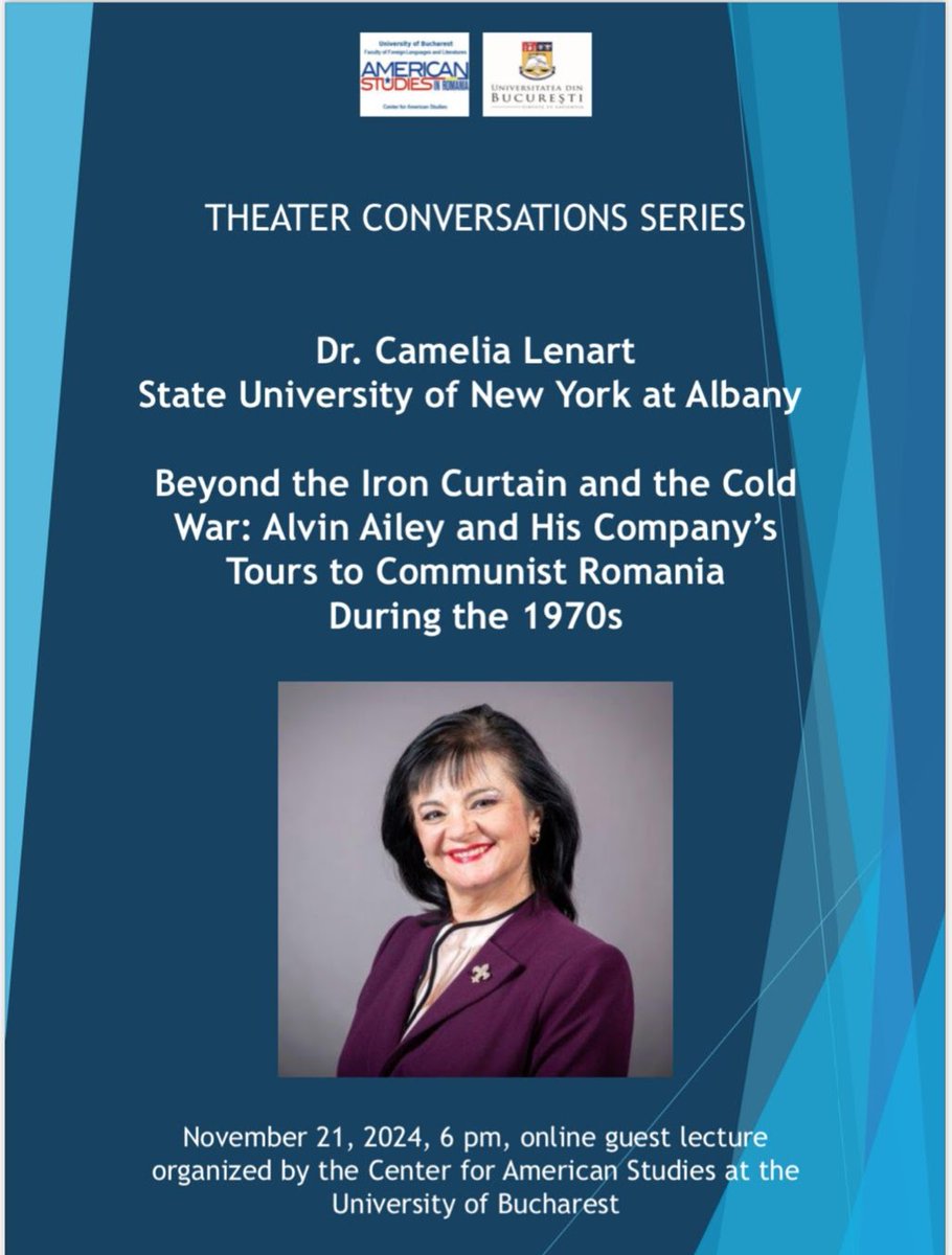 Proud and honored to give a talk on Alvin Ailey's tours to Communist Romania at the Center for American Studies at the University of Bucharest. <a href="/ualbany/">University at Albany</a>