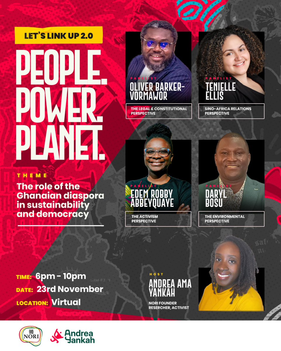 What’s the role of the Ghanaian diaspora in sustaining democracy? And activism? 
Come let’s talk about this at People, Power, Planet. Register here to attend:

eventbrite.co.uk/e/people-power…