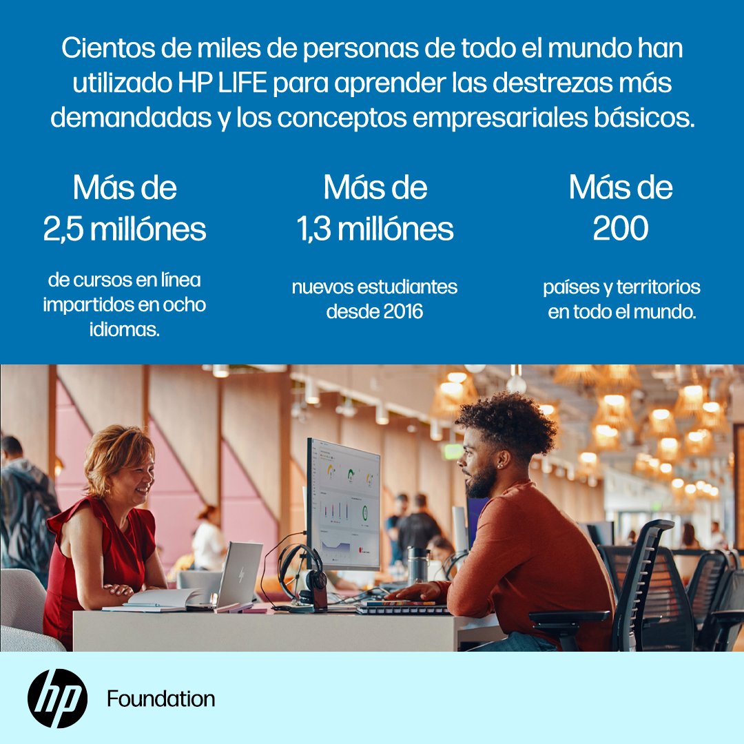 ¡HP Life potencia tu futuro profesional! 🌍

¡Vos también podés ser parte de esta gran comunidad! Más de 30 cursos disponibles en ocho idiomas.🙌

👉 Visitá nuestro sitio web y comenzá hoy mismo: life-global.org/es

#HPLife #HP #EducaciónOnline #CrecimientoProfesional