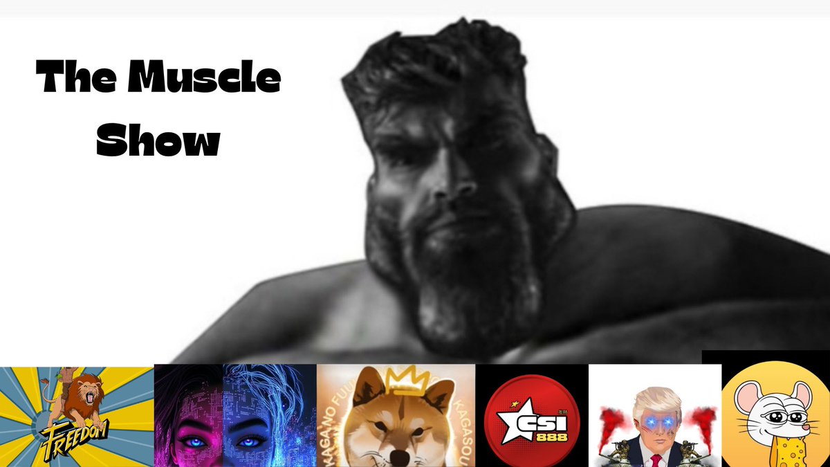 Join The Muscle Show 
We got a new launch, Ai Projects!
Chedda new NFT release? 

x.com/WizcoinGuy

x.com/TrumpMilitiaETH

x.com/kaganofuuka?s=…
 <a href="/cheddasolana/">Chedda 🐭</a> 
<a href="/kaganofuuka/">Estee</a> 
<a href="/WizcoinGuy/">Wiz</a> 
<a href="/TrumpMilitiaETH/">Trump</a> 
<a href="/KyraEvolves/">kyra</a> 
<a href="/0xCSI888/">CSI888 | 发财</a> 

x.com/i/spaces/1MnGn…