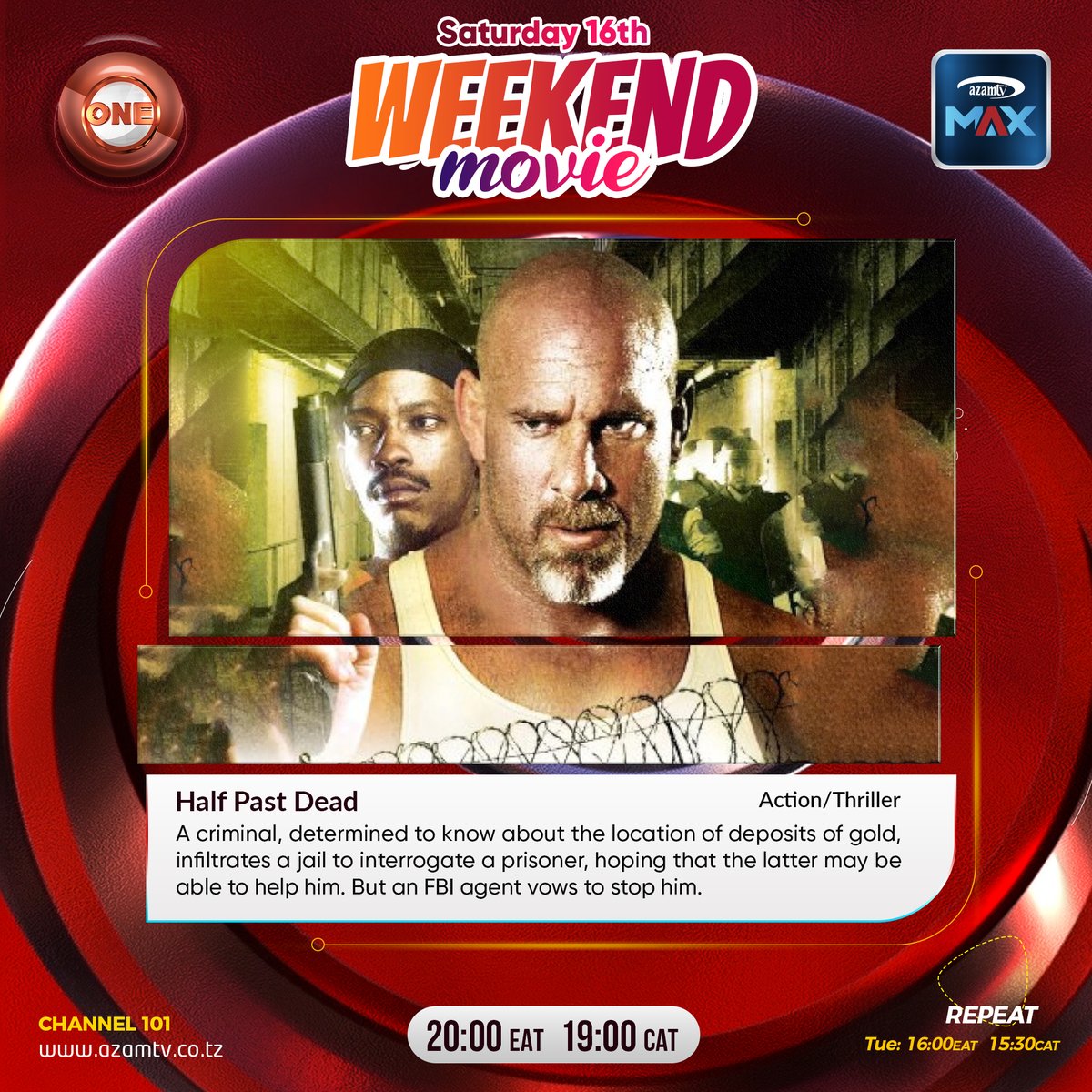 Azamtv_ug's tweet image. Tonight on #AzamONE, dont miss #HalfPastDead at 8:00pm ...  🎬🎬🎤🎧.🇺🇬🇺🇬
#WeekendMovieUpdates #AzamTVUpdates #EntertainmentforeverybodyYou can also catch it on the go with #AzamTVMaxApp click on the Download link below;  play.google.com/store/apps/det…