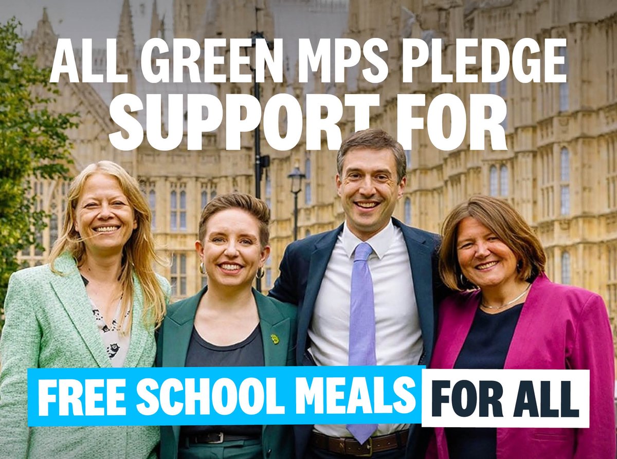 🎉 MAJOR WIN 🎉

<a href="/TheGreenParty/">The Green Party</a> now supports #FreeSchoolMealsForAll!

We’re a step closer to making hot, healthy school meals a reality for every primary school child across England🍲💚

Thank you for standing with families <a href="/carla_denyer/">Carla Denyer</a> <a href="/AdrianRamsay/">Adrian Ramsay MP</a> <a href="/sianberry/">Sian Berry</a> <a href="/EllieChowns/">Ellie Chowns</a>