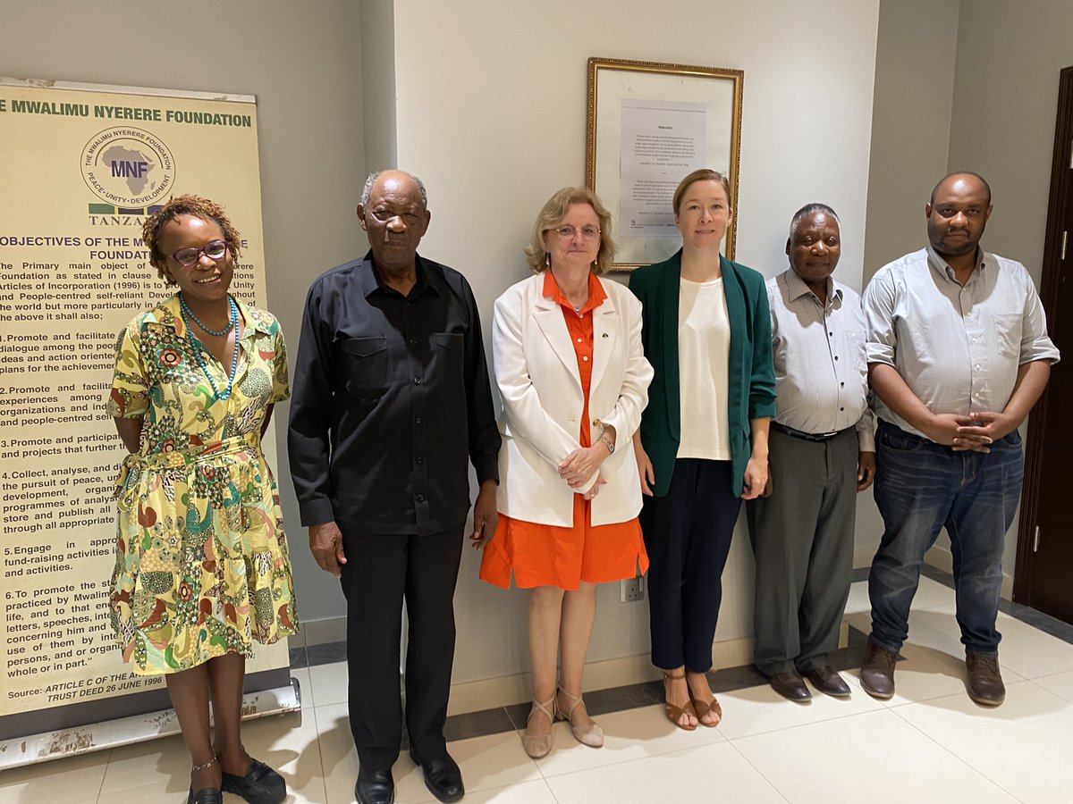 Mzee Joseph Butiku, #MNF Board Chair, held a productive conversation with #EU Ambassador to #Tanzania,  Ms. Christine Grau, focusing on strengthening cooperation and fostering relations between their institutions. The discussion centered on #youth development initiatives and ways